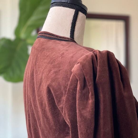 Vintage 70's Ellen Tracy velour brown jacket size women's medium - Picture 5 of 13